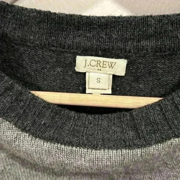 J. Crew Women’s Double Zip Merino Wool Blend Crewneck Sweater Black Gray Size S - Picture 8 of 9